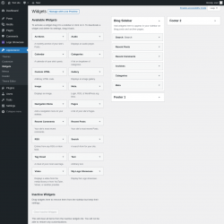 Page screenshot: Widgets ‹ Test site — WordPress