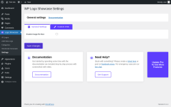 Page screenshot: Logo Showcase → Settings