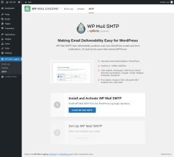 Page screenshot: WP Mail Logging → SMTP