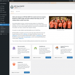 Page screenshot: WP Mail SMTP &rarr; About Us