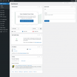 Page screenshot: Dashboard &lsaquo; Test site &mdash; WordPress