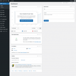 Page screenshot: Dashboard &lsaquo; Test site &mdash; WordPress