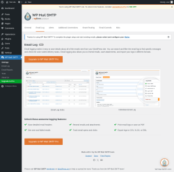 Page screenshot: WP Mail SMTP → Email Log