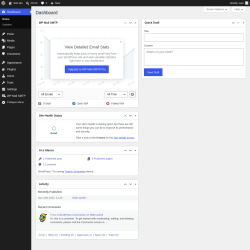 Page screenshot: Dashboard &lsaquo; Test site &mdash; WordPress