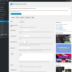 Page screenshot: Settings  &rarr; WP Maintenance Mode
