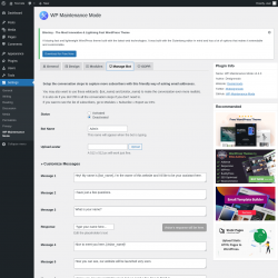 Page screenshot: Settings &rarr; WP Maintenance Mode &rarr; 
					
						
					

					Manage Bot				