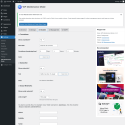 Page screenshot: Settings &rarr; WP Maintenance Mode &rarr; 
					
						
					

					Modules				