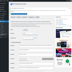 Page screenshot: Settings &rarr; WP Maintenance Mode &rarr; 
					
						
					

					Manage Bot				