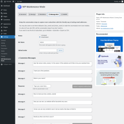 Page screenshot: Settings &rarr; WP Maintenance Mode &rarr; 
					
						
					

					Manage Bot				
