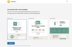 Page screenshot: LightStart &lsaquo; Test site &mdash; WordPress