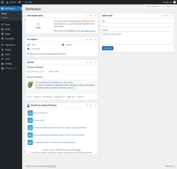 Page screenshot: Dashboard &lsaquo; Test site &mdash; WordPress