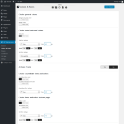 Page screenshot: WP Maintenance → Colors & Fonts