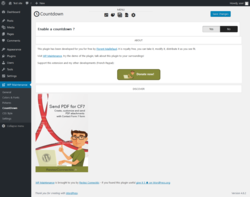 Page screenshot: WP Maintenance → CountDown