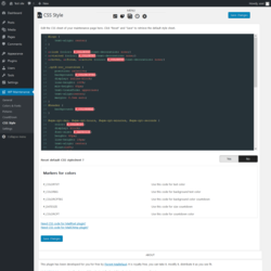 Page screenshot: WP Maintenance → CSS Style