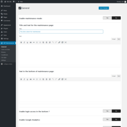 Page screenshot: WP Maintenance