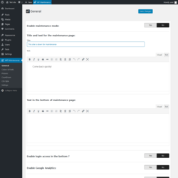 Page screenshot: WP Maintenance