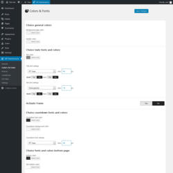 Page screenshot: WP Maintenance → Colors & Fonts