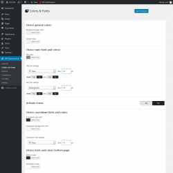 Page screenshot: WP Maintenance → Colors & Fonts