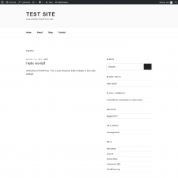 Page screenshot: Test site – Just another WordPress site