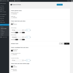 Page screenshot: WP Maintenance &rarr; Colors & Fonts