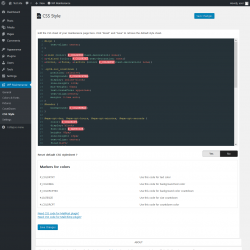 Page screenshot: WP Maintenance → CSS Style