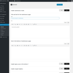 Page screenshot: WP Maintenance