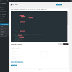Page screenshot: WP Maintenance → CSS Style