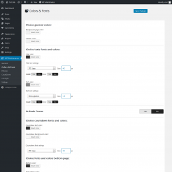 Page screenshot: WP Maintenance &rarr; Colors & Fonts