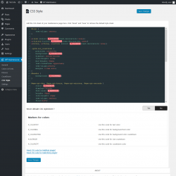 Page screenshot: WP Maintenance → CSS Style