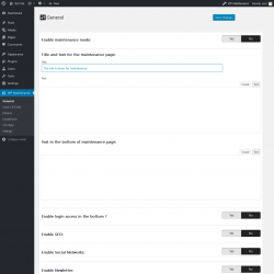 Page screenshot: WP Maintenance