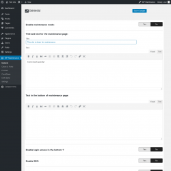 Page screenshot: WP Maintenance