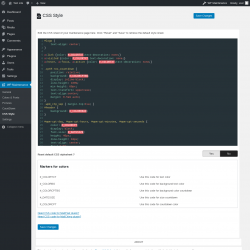Page screenshot: WP Maintenance &rarr; CSS Style