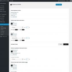 Page screenshot: WP Maintenance → Colors & Fonts