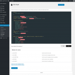 Page screenshot: WP Maintenance → CSS Style