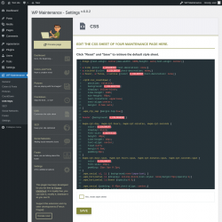 Page screenshot: WP Maintenance → CSS Style