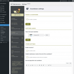 Page screenshot: WP Maintenance → CountDown