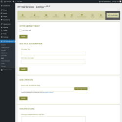 Page screenshot: WP Maintenance → SEO