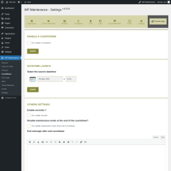 Page screenshot: WP Maintenance → CountDown