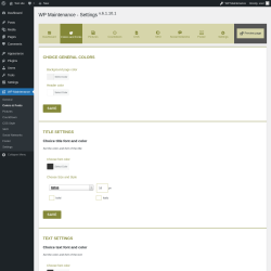 Page screenshot: WP Maintenance &rarr; Colors & Fonts