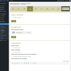 Page screenshot: WP Maintenance &rarr; CountDown