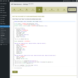 Page screenshot: WP Maintenance &rarr; CSS Style