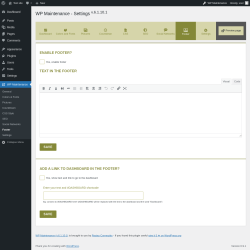 Page screenshot: WP Maintenance &rarr; Footer