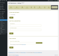 Page screenshot: WP Maintenance → SEO