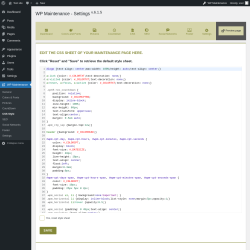 Page screenshot: WP Maintenance → CSS Style