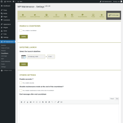 Page screenshot: WP Maintenance &rarr; CountDown