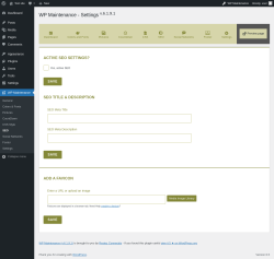Page screenshot: WP Maintenance → SEO