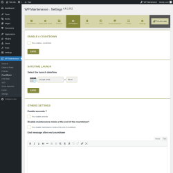 Page screenshot: WP Maintenance → CountDown