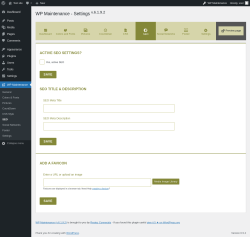 Page screenshot: WP Maintenance → SEO