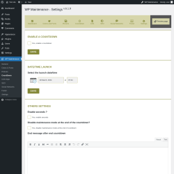 Page screenshot: WP Maintenance → CountDown