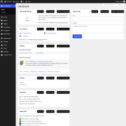 Page screenshot: Dashboard &lsaquo; Test site &mdash; WordPress